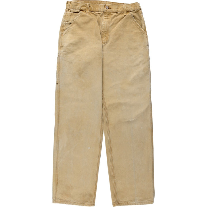 2000'S Carhartt Dungaree Fit Duck Painter Pants, Made in USA, Men's Size W32 cotton Beige type Vintage Second Hand