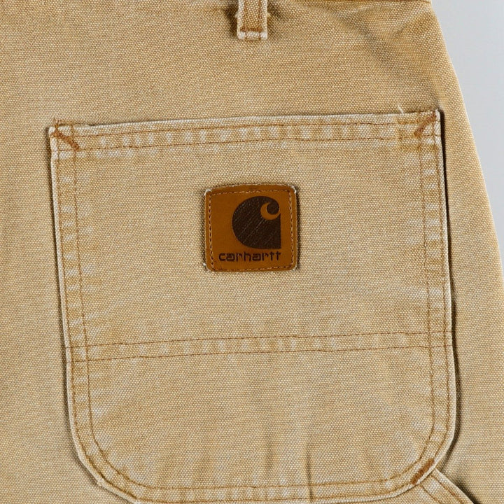 2000'S Carhartt Dungaree Fit Duck Painter Pants, Made in USA, Men's Size W32 cotton Beige type Vintage Second Hand