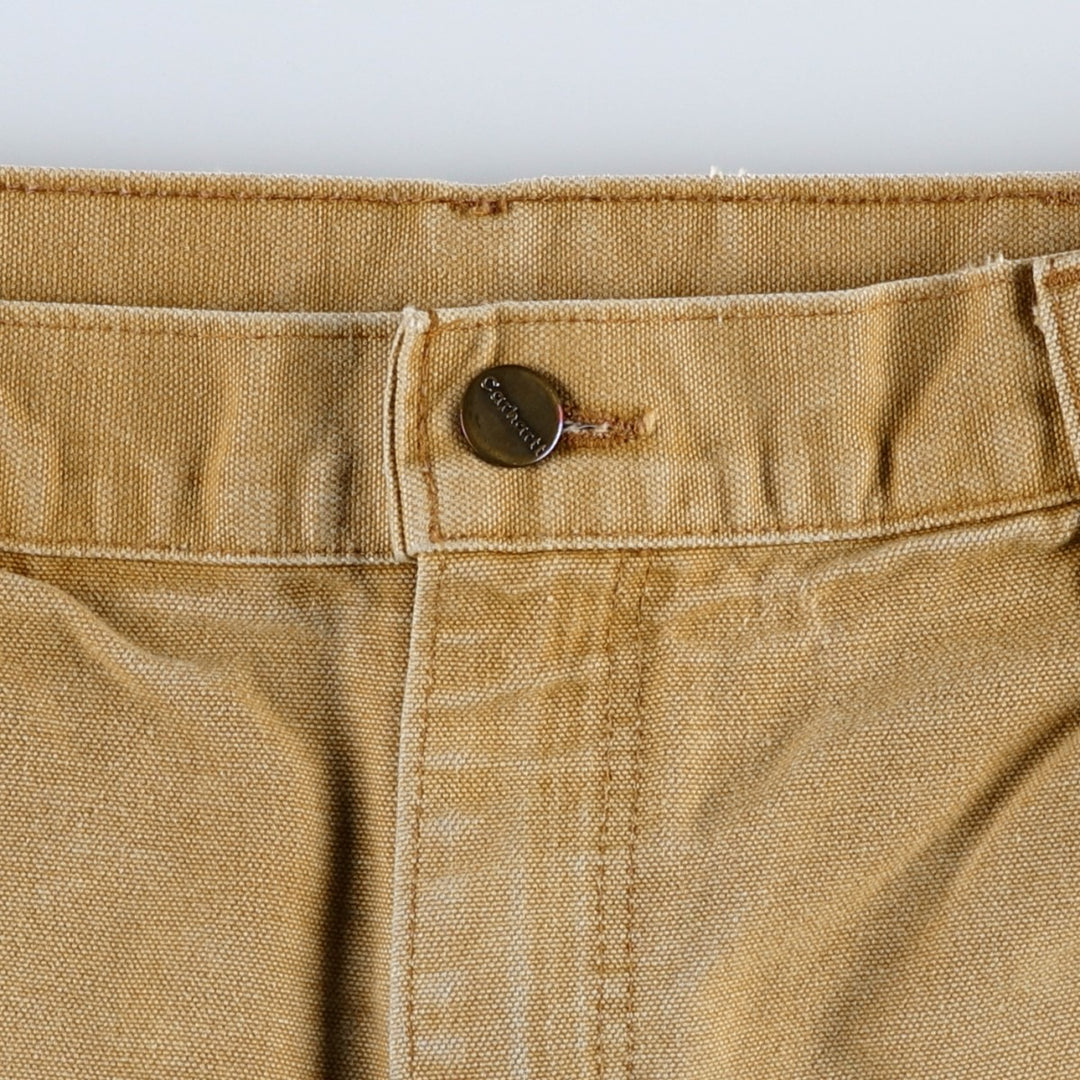 2000'S Carhartt Dungaree Fit Duck Painter Pants, Made in USA, Men's Size W32 cotton Beige type Vintage Second Hand