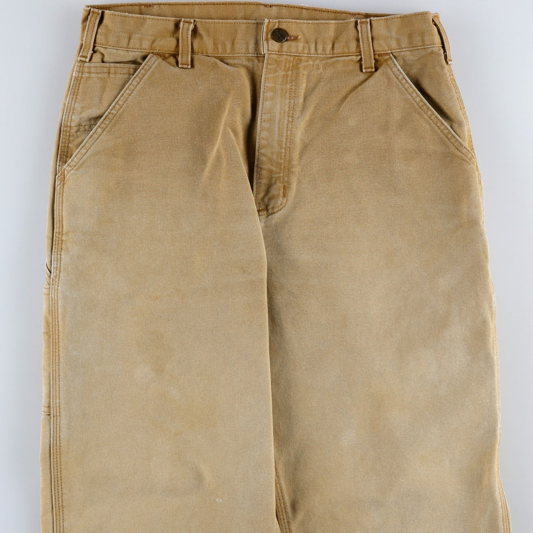 2000'S Carhartt Dungaree Fit Duck Painter Pants, Made in USA, Men's Size W32 cotton Beige type Vintage Second Hand