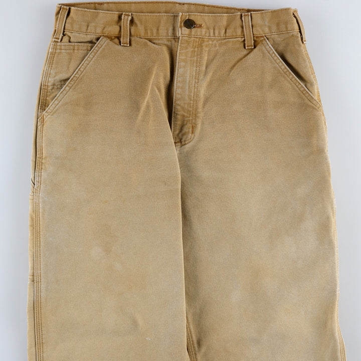 2000'S Carhartt Dungaree Fit Duck Painter Pants, Made in USA, Men's Size W32 cotton Beige type Vintage Second Hand