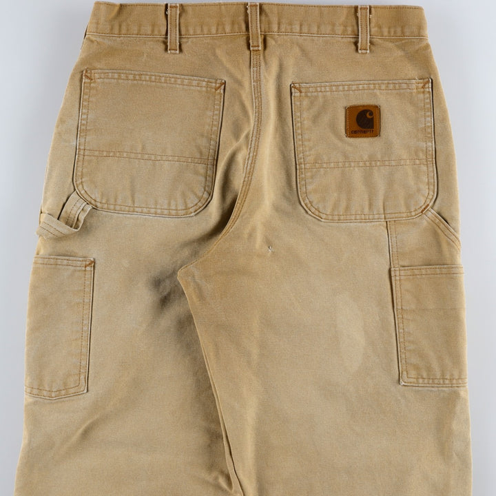 2000'S Carhartt Dungaree Fit Duck Painter Pants, Made in USA, Men's Size W32 cotton Beige type Vintage Second Hand