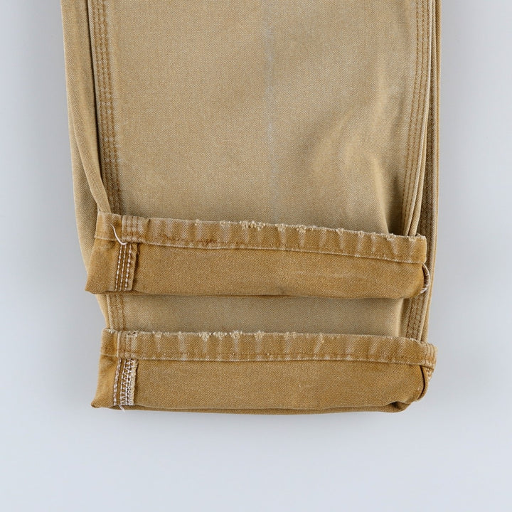 2000'S Carhartt Dungaree Fit Duck Painter Pants, Made in USA, Men's Size W32 cotton Beige type Vintage Second Hand