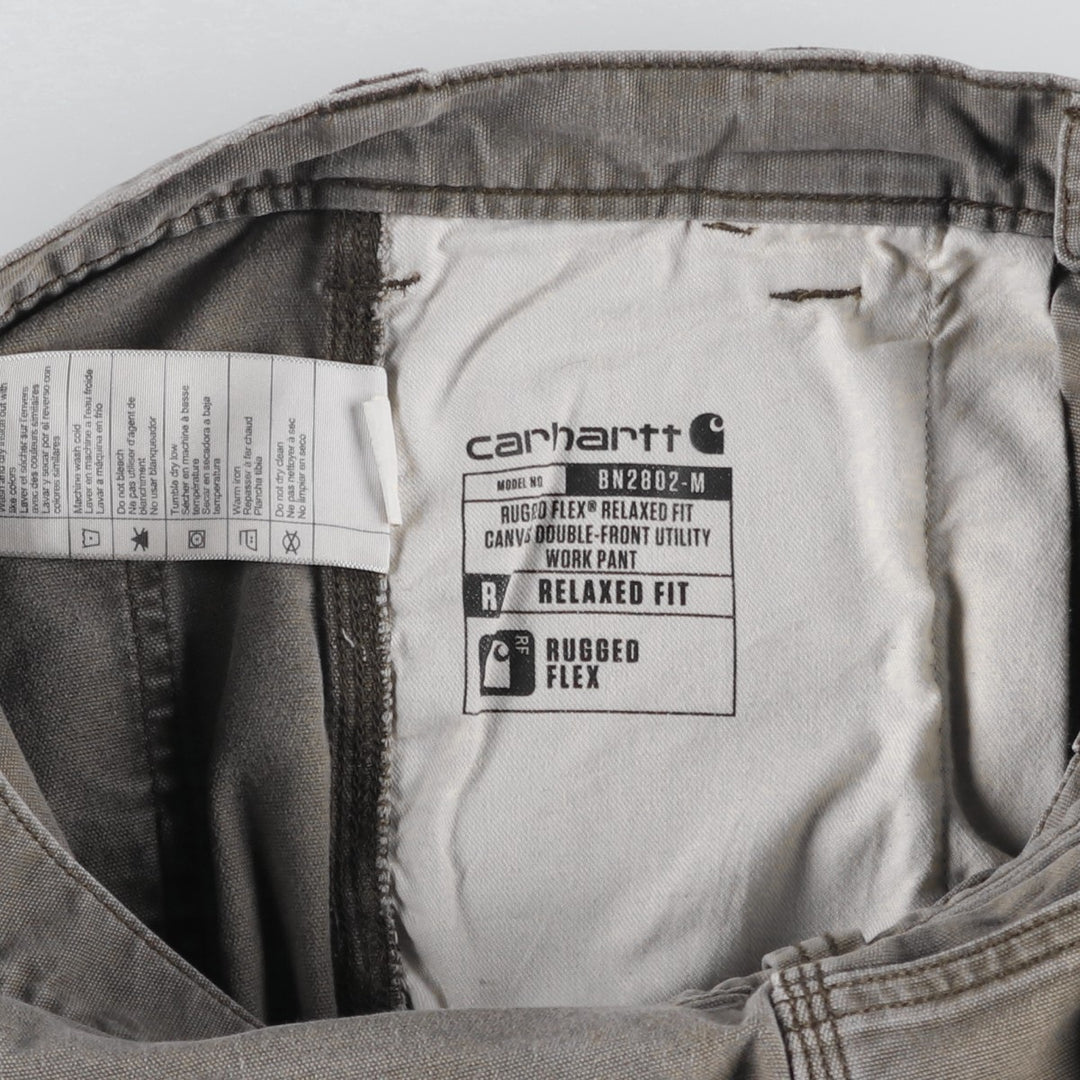Carhartt Relaxed Fit Double Knee Duck Work Pants, Men's W30 (approx.) cotton Khaki type Vintage Second Hand