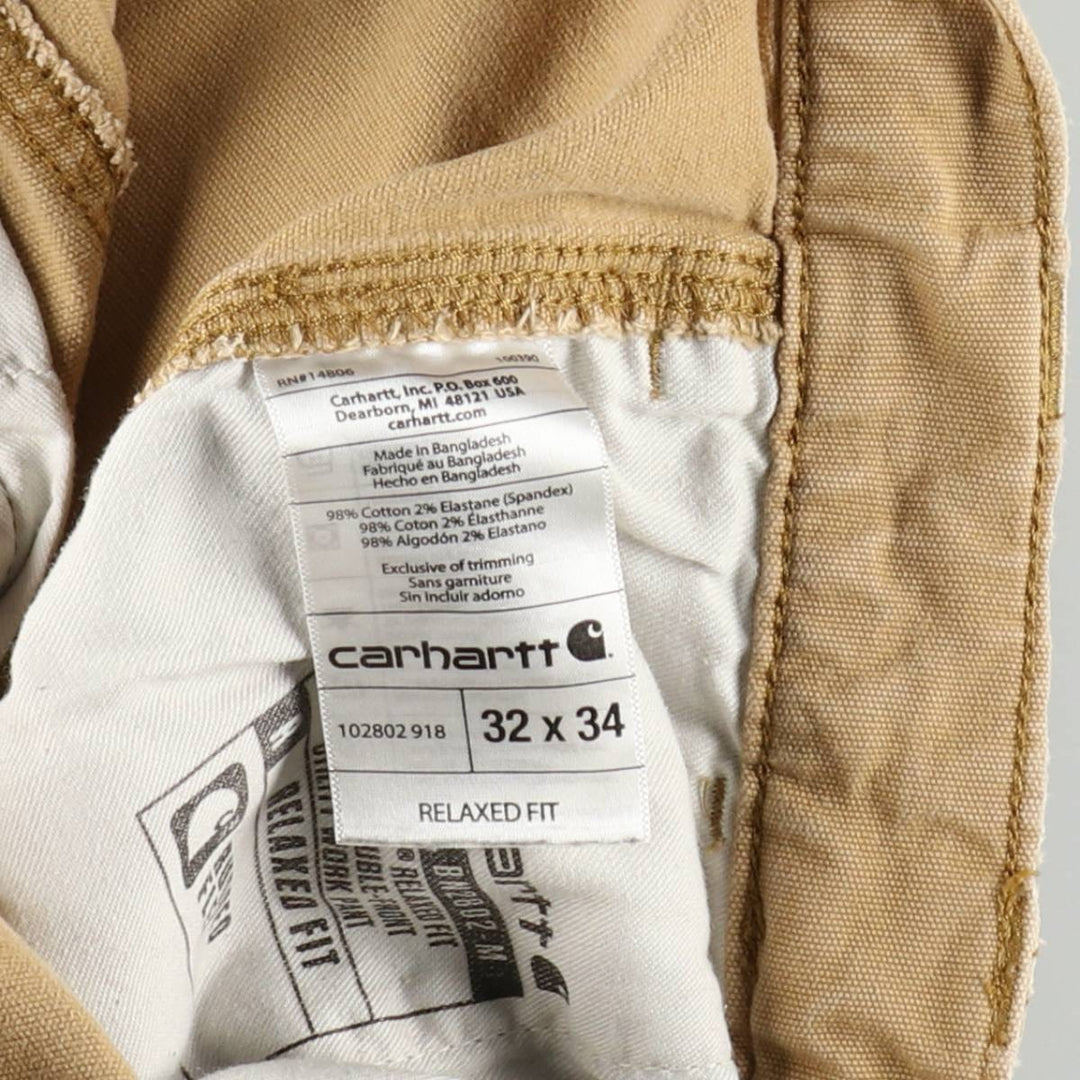 Carhartt Relaxed Fit Double Knee Duck Work Pants, Men's W32 (approx.) cotton Beige type Vintage Second Hand