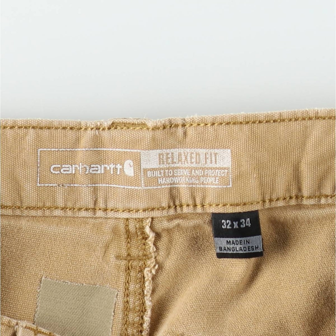 Carhartt Relaxed Fit Double Knee Duck Work Pants, Men's W32 (approx.) cotton Beige type Vintage Second Hand