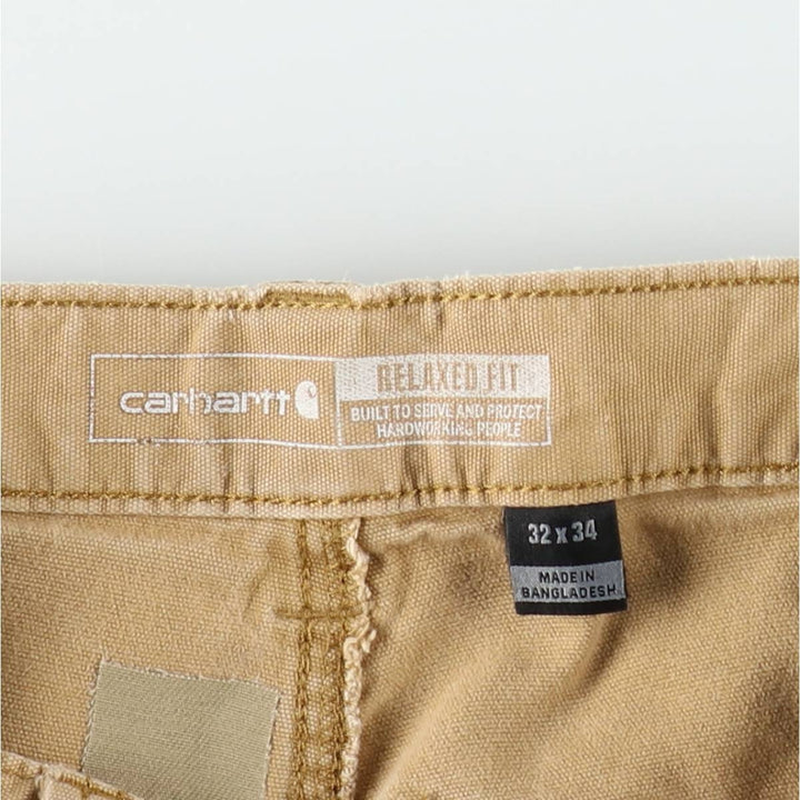Carhartt Relaxed Fit Double Knee Duck Work Pants, Men's W32 (approx.) cotton Beige type Vintage Second Hand