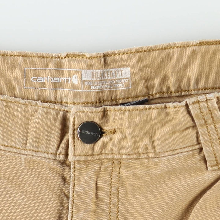 Carhartt Relaxed Fit Double Knee Duck Work Pants, Men's W32 (approx.) cotton Beige type Vintage Second Hand