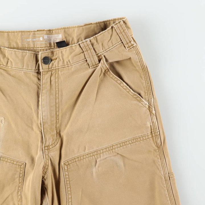 Carhartt Relaxed Fit Double Knee Duck Work Pants, Men's W32 (approx.) cotton Beige type Vintage Second Hand
