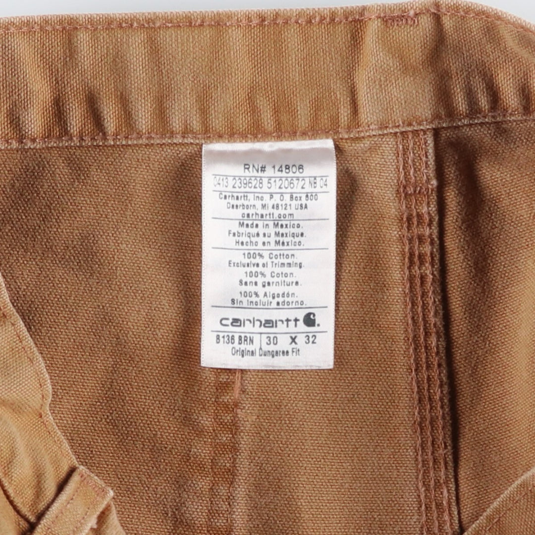 Carhartt Original Dungaree Fit Double Knee Duck Painter Pants, Men's W30 (approx.) cotton Beige type Vintage Second Hand
