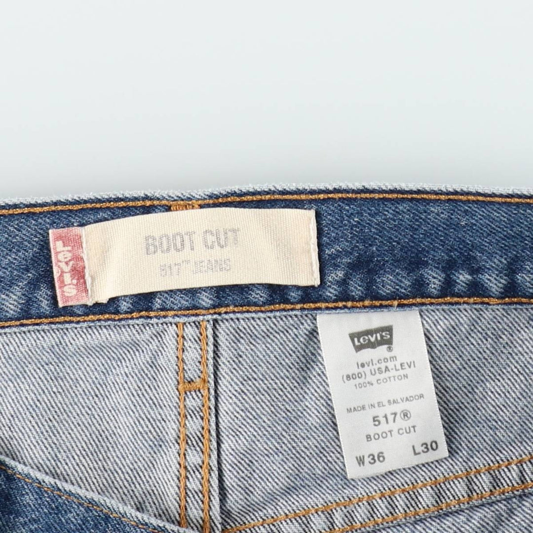 Levi's 517 Boot Cut Denim Pants, Men's, Size 36 cotton blue type Vintage Second Hand