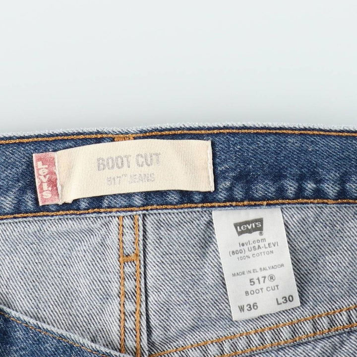 Levi's 517 Boot Cut Denim Pants, Men's, Size 36 cotton blue type Vintage Second Hand