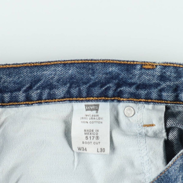 00'S Levi's 517 BOOT CUT Bootcut Denim Pants Men's W33 cotton blue type Vintage Second Hand