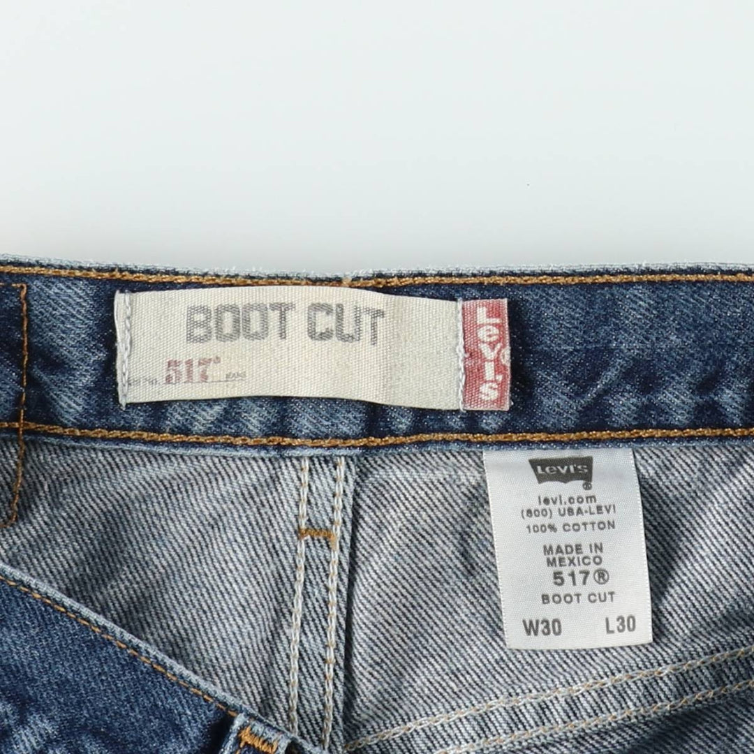 2000'S Levi's 517 Boot Cut Denim Pants, Men's Size W30 cotton blue type Vintage Second Hand