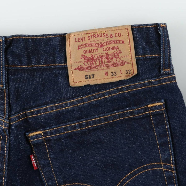2000'S Levi's 517 Bootcut Denim Pants, Made in Australia, Men's Size W32 (approx.) cotton navy blue type Vintage Second Hand