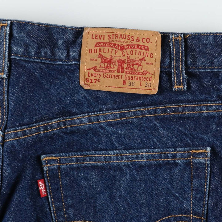 2000'S Levi's 517 Boot Cut Denim Pants, Made in USA, Men's Size 36 cotton blue type Vintage Second Hand
