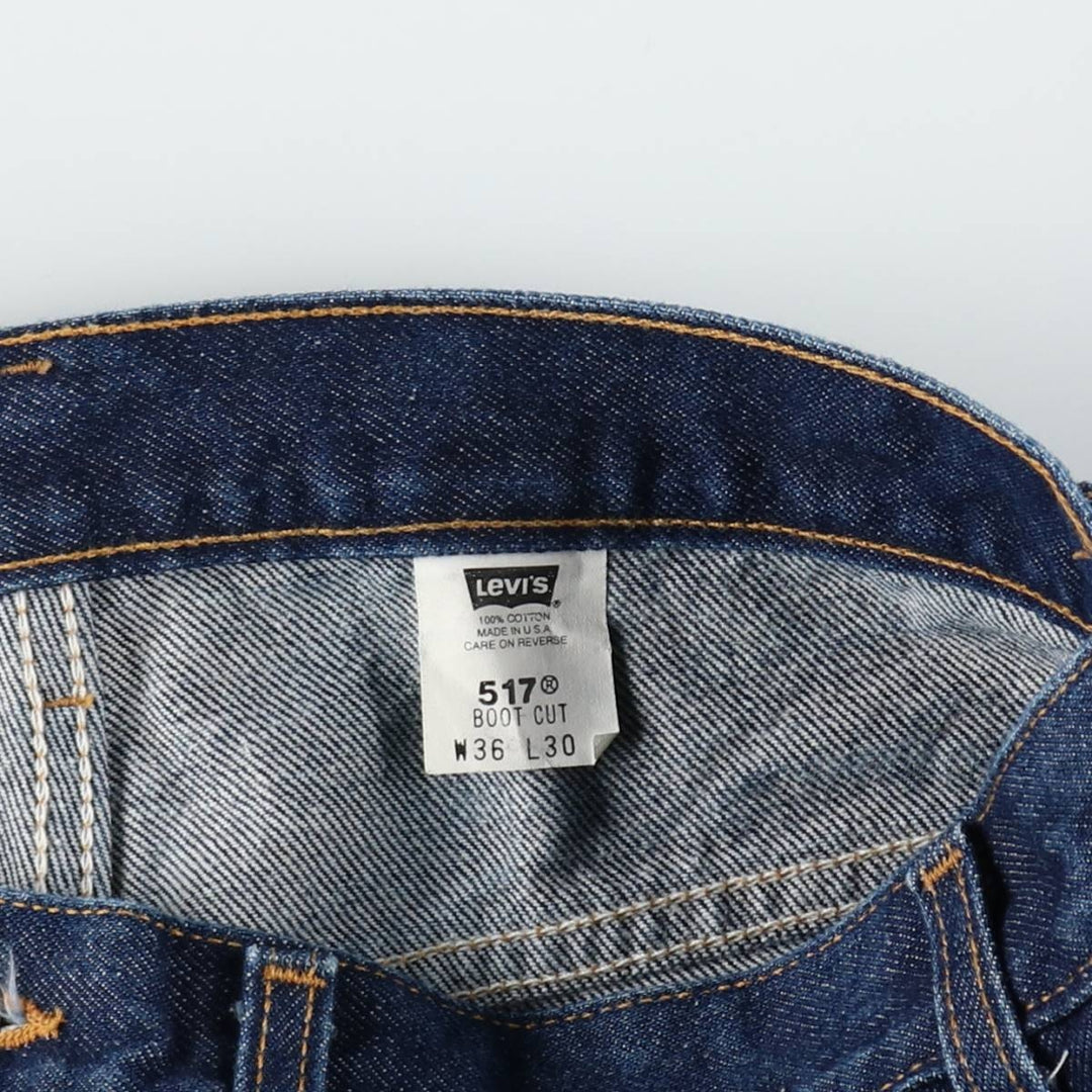 2000'S Levi's 517 Boot Cut Denim Pants, Made in USA, Men's Size 36 cotton blue type Vintage Second Hand