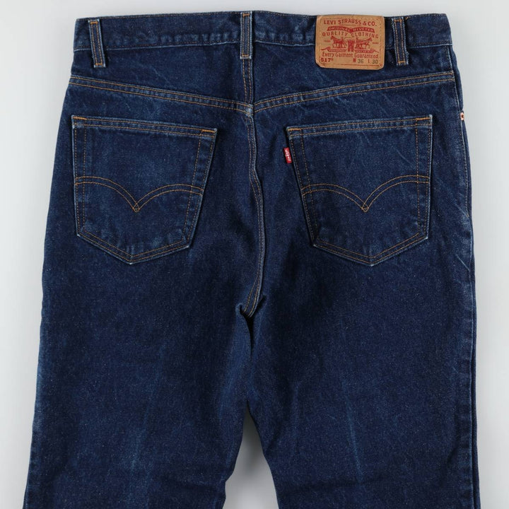 2000'S Levi's 517 Boot Cut Denim Pants, Made in USA, Men's Size 36 cotton blue type Vintage Second Hand