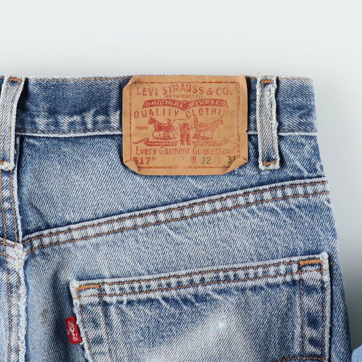 2000'S Levi's 517 Bootcut Denim Pants, Made in USA, Men's Size W30 (approx.) cotton blue type Vintage Second Hand