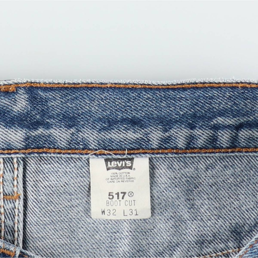 2000'S Levi's 517 Bootcut Denim Pants, Made in USA, Men's Size W30 (approx.) cotton blue type Vintage Second Hand