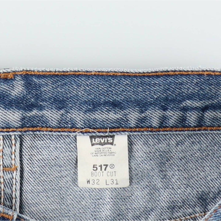 2000'S Levi's 517 Bootcut Denim Pants, Made in USA, Men's Size W30 (approx.) cotton blue type Vintage Second Hand