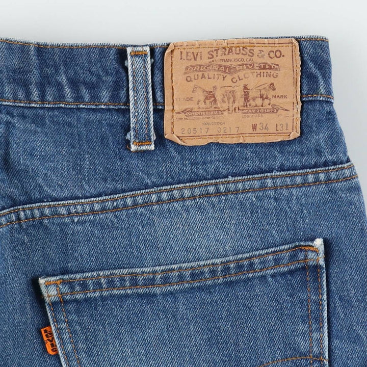Levi's 20517 0217 Orange Tab Flare Cut Denim Pants, Made in USA, Men's W33 (approx.), Vintage cotton blue type Vintage Second Hand