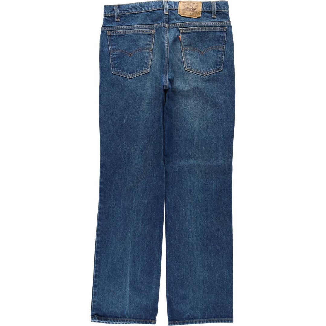 Levi's 517 Orange Tab Bootcut Denim Pants, Made in USA, Men's Size W35 (approx.) cotton blue type Vintage Second Hand