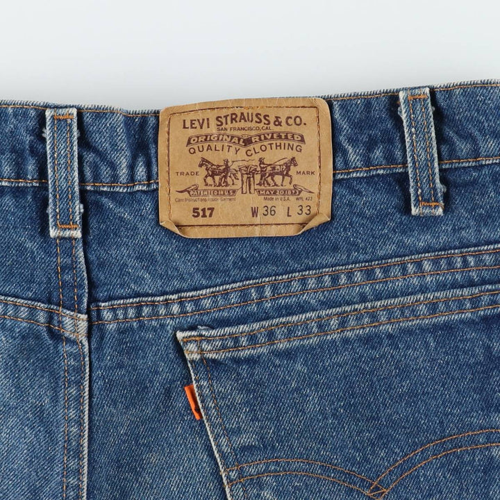 Levi's 517 Orange Tab Bootcut Denim Pants, Made in USA, Men's Size W35 (approx.) cotton blue type Vintage Second Hand