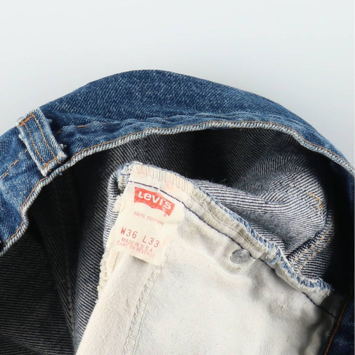 Levi's 517 Orange Tab Bootcut Denim Pants, Made in USA, Men's Size W35 (approx.) cotton blue type Vintage Second Hand