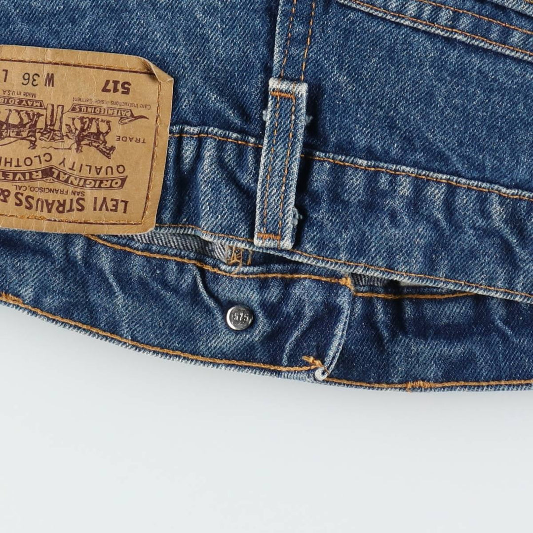 Levi's 517 Orange Tab Bootcut Denim Pants, Made in USA, Men's Size W35 (approx.) cotton blue type Vintage Second Hand