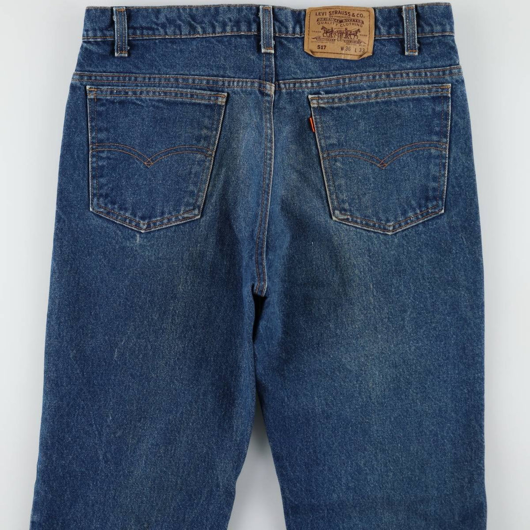 Levi's 517 Orange Tab Bootcut Denim Pants, Made in USA, Men's Size W35 (approx.) cotton blue type Vintage Second Hand