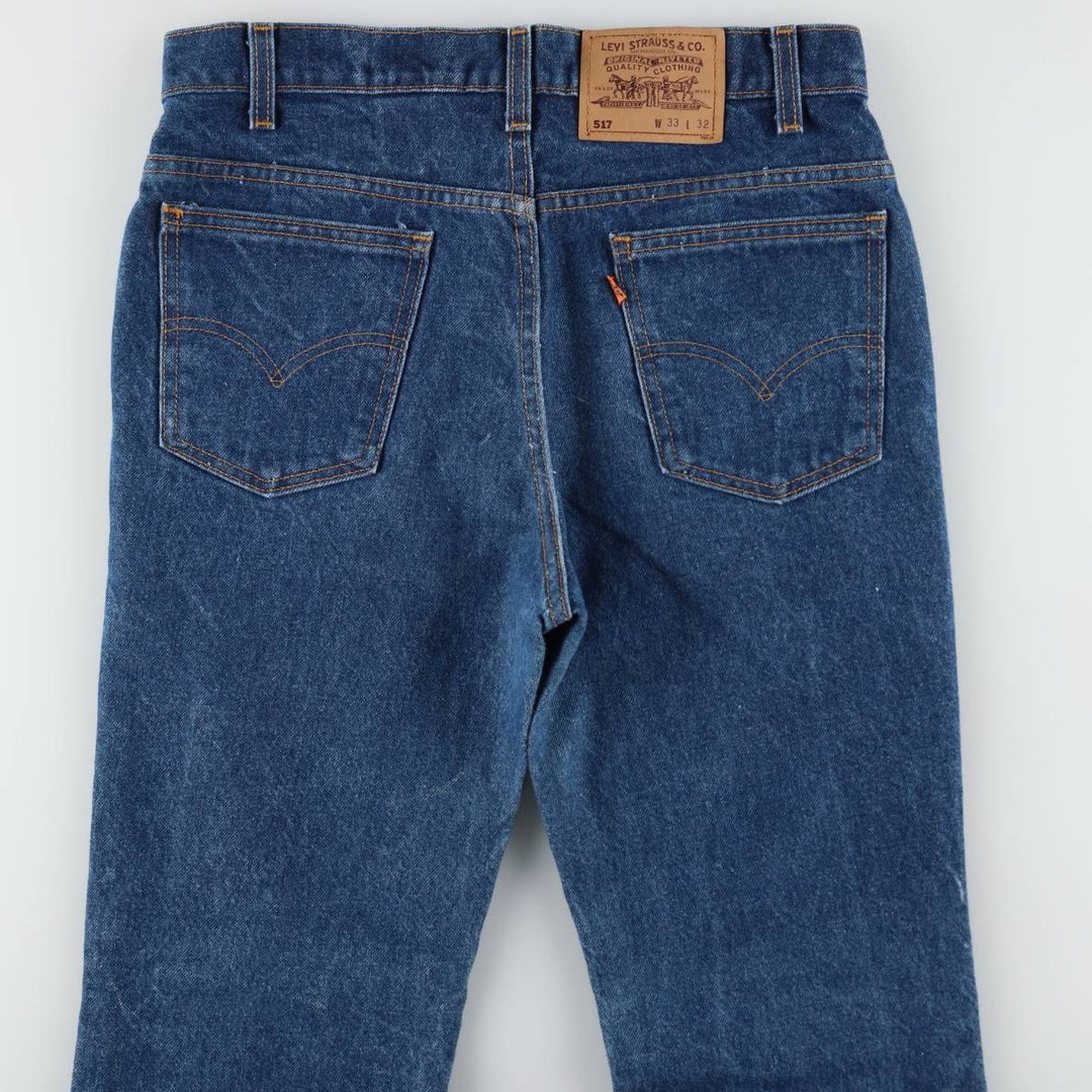 1990'S Levi's 517 Orange Tab Bootcut Denim Pants, Made in USA, Men's Size W32 (approx.), Vintage cotton blue type Vintage Second Hand