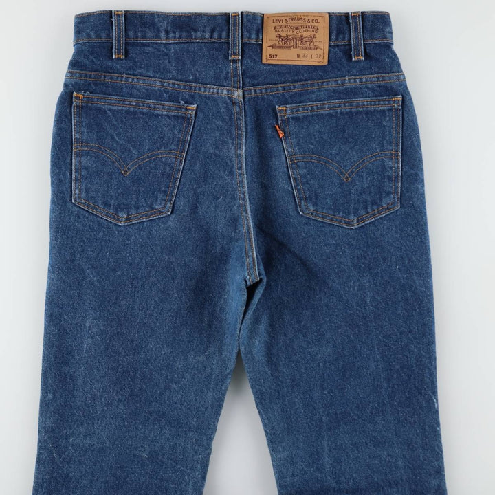 1990'S Levi's 517 Orange Tab Bootcut Denim Pants, Made in USA, Men's Size W32 (approx.), Vintage cotton blue type Vintage Second Hand