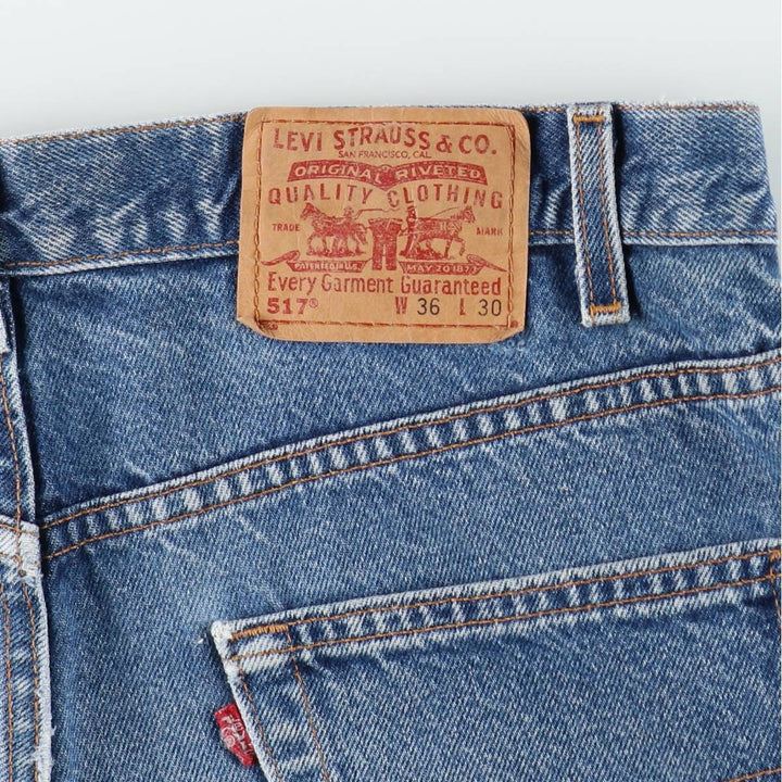 2000'S Levi's 517 Boot Cut Denim Pants, Made in USA, Men's Size 36 cotton blue type Vintage Second Hand