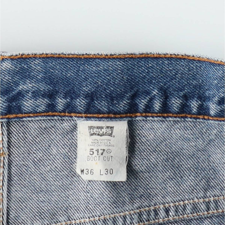 2000'S Levi's 517 Boot Cut Denim Pants, Made in USA, Men's Size 36 cotton blue type Vintage Second Hand