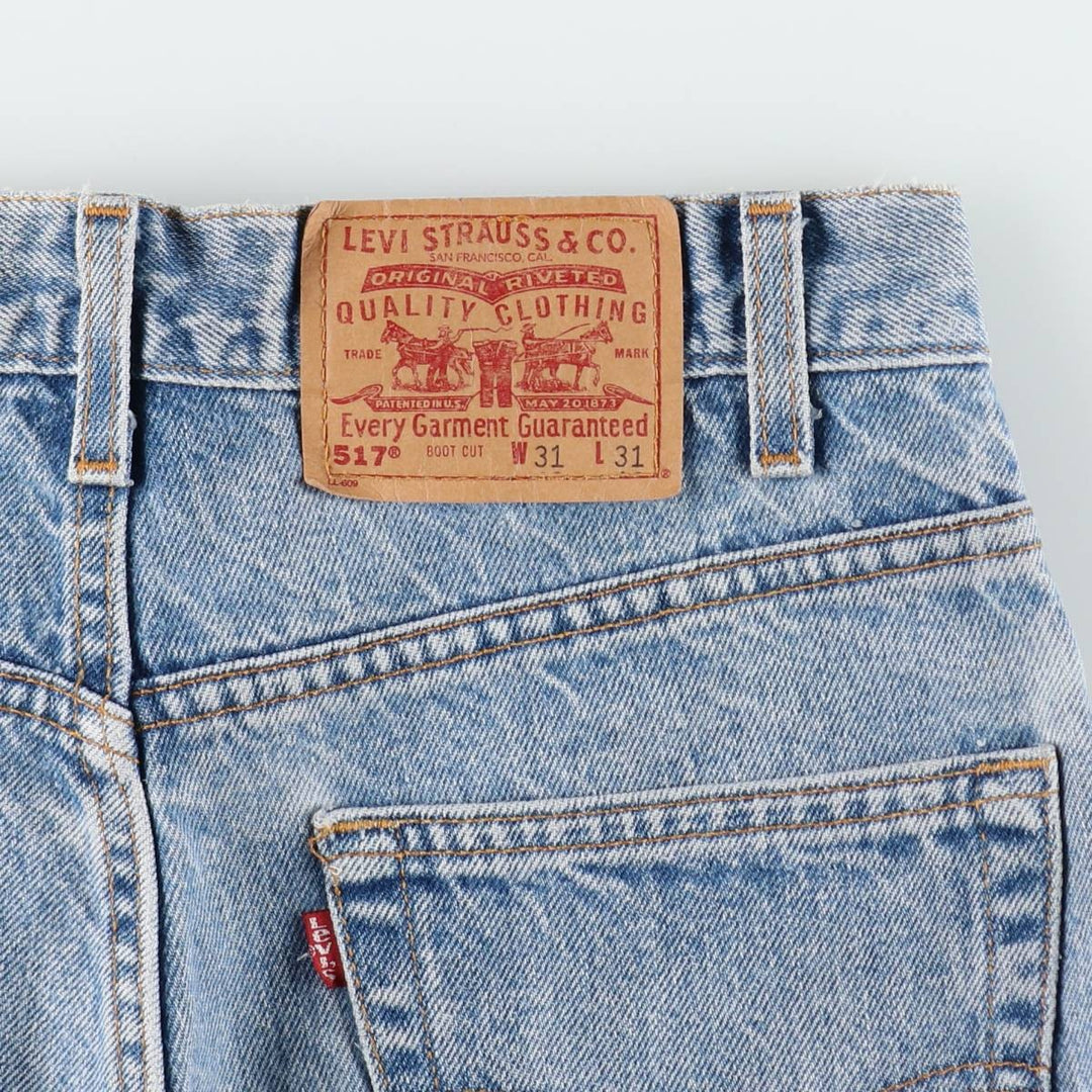 1990'S Levi's 00517-0217 Bootcut Denim Pants, Made in USA, Men's Size W30 (approx.), Vintage cotton blue type Vintage Second Hand