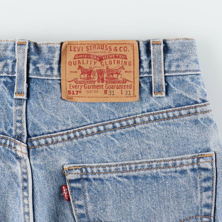 1990'S Levi's 00517-0217 Bootcut Denim Pants, Made in USA, Men's Size W30 (approx.), Vintage cotton blue type Vintage Second Hand