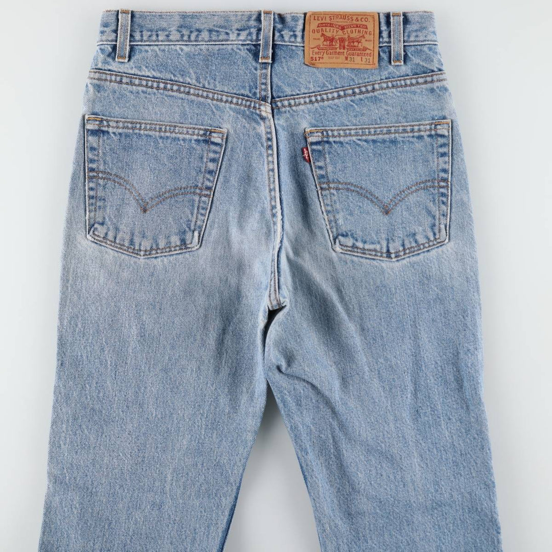 1990'S Levi's 00517-0217 Bootcut Denim Pants, Made in USA, Men's Size W30 (approx.), Vintage cotton blue type Vintage Second Hand