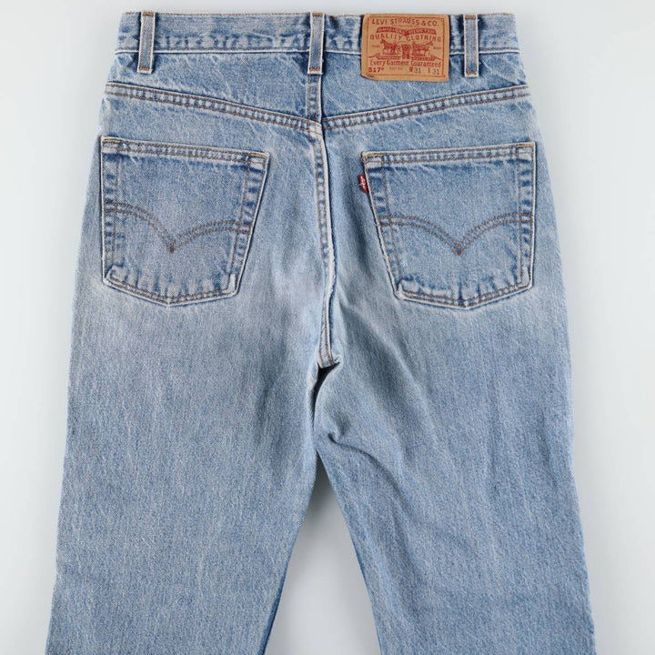 1990'S Levi's 00517-0217 Bootcut Denim Pants, Made in USA, Men's Size W30 (approx.), Vintage cotton blue type Vintage Second Hand