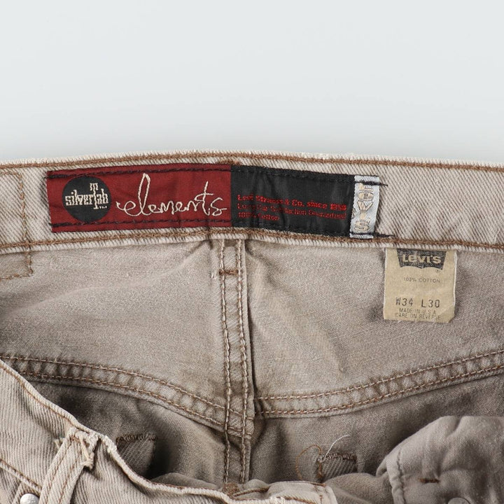 1990'S Levi's Silver Tab Elements Tapered Denim Pants, Made in USA, Men's Size W32 (approx.), Vintage cotton gray type Vintage Second Hand