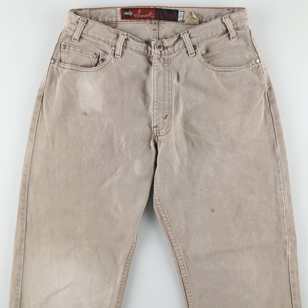 1990'S Levi's Silver Tab Elements Tapered Denim Pants, Made in USA, Men's Size W32 (approx.), Vintage cotton gray type Vintage Second Hand