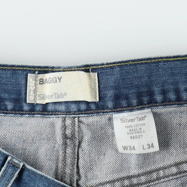 Levi's SILVER TAB BAGGY tapered denim pants for men, size w34 cotton blue type Vintage Second Hand