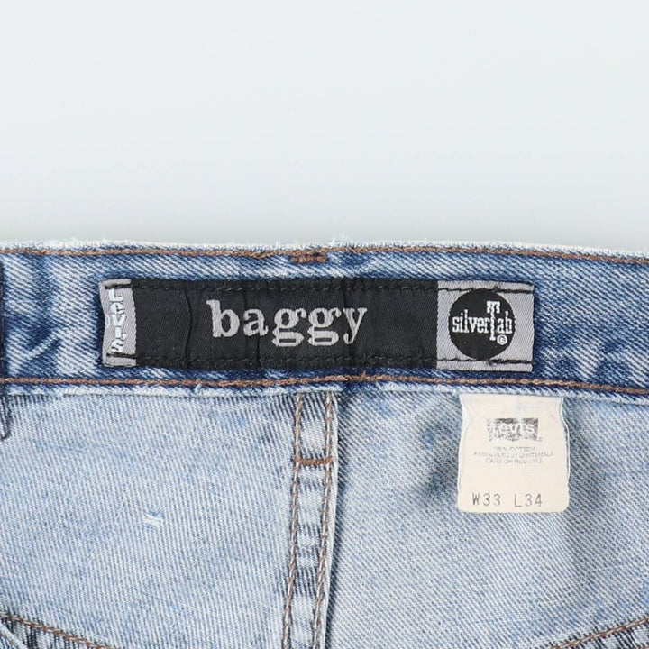 00'S Levi's SILVER TAB BAGGY tapered denim pants for men, size w36 cotton blue type Vintage Second Hand