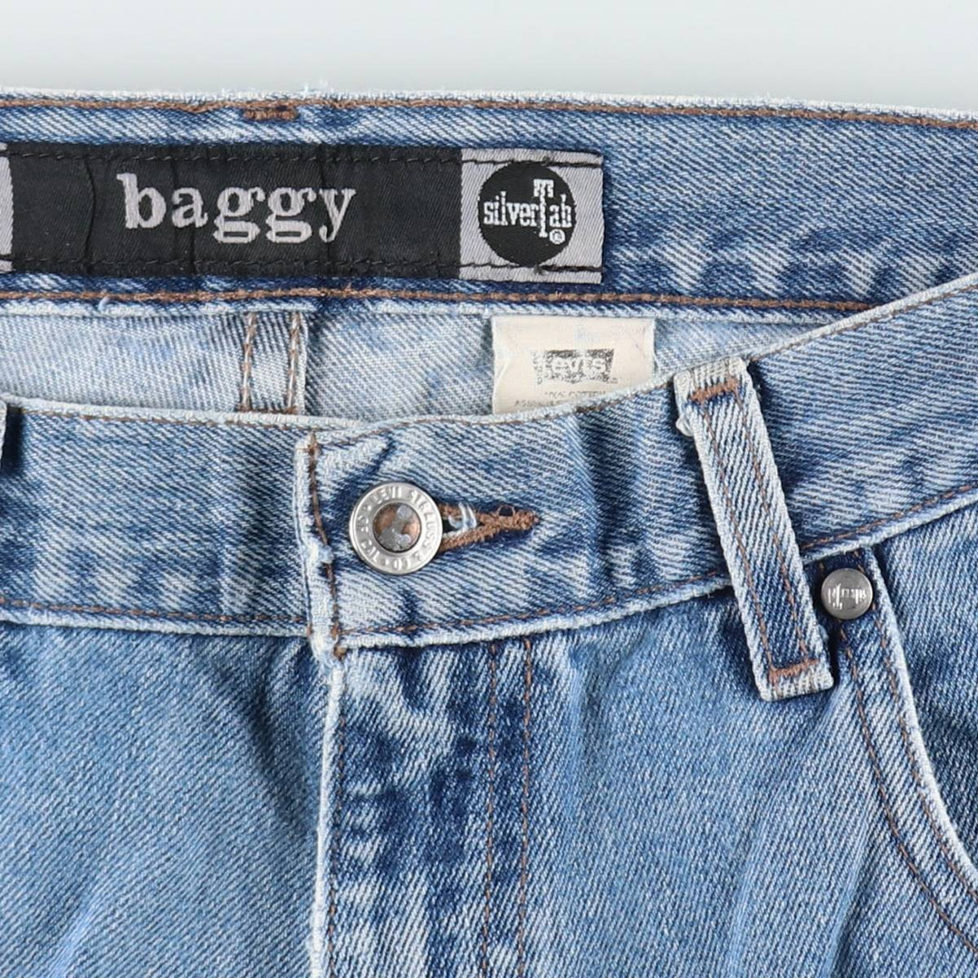 00'S Levi's SILVER TAB BAGGY tapered denim pants for men, size w36 cotton blue type Vintage Second Hand