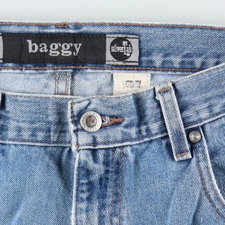 00'S Levi's SILVER TAB BAGGY tapered denim pants for men, size w36 cotton blue type Vintage Second Hand