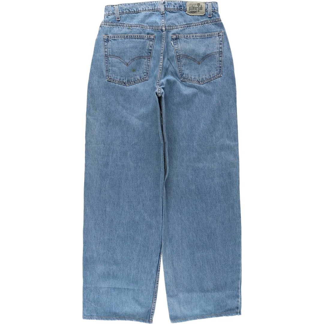1990'S Levi's Silver Tab Loose Wide Leg Tapered Denim Pants, Men's Size W34 (approx.), Vintage cotton blue type Vintage Second Hand