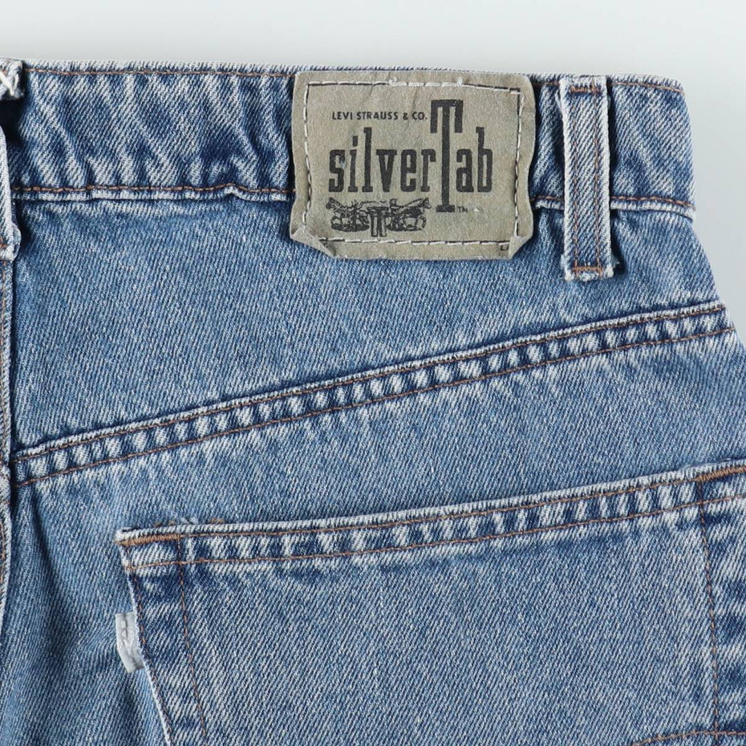 1990'S Levi's Silver Tab Loose Wide Leg Tapered Denim Pants, Men's Size W34 (approx.), Vintage cotton blue type Vintage Second Hand