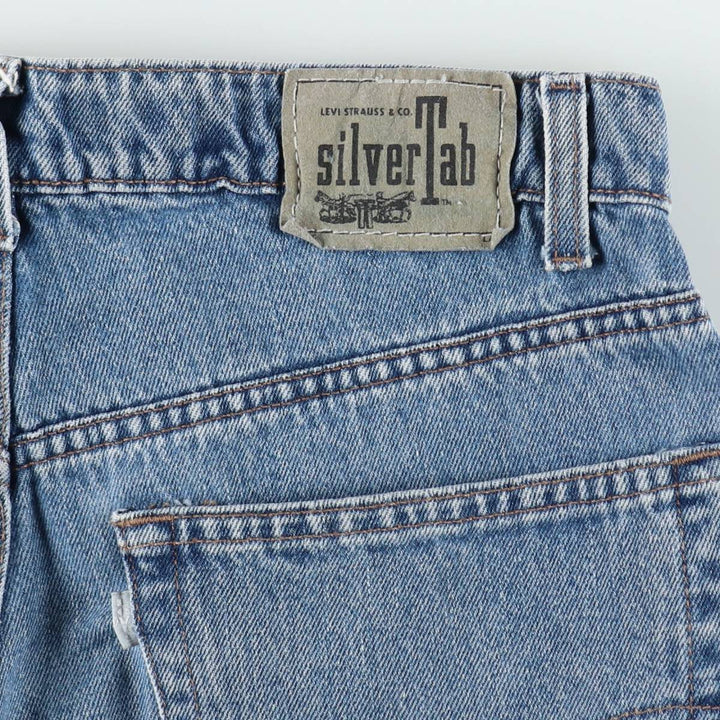 1990'S Levi's Silver Tab Loose Wide Leg Tapered Denim Pants, Men's Size W34 (approx.), Vintage cotton blue type Vintage Second Hand