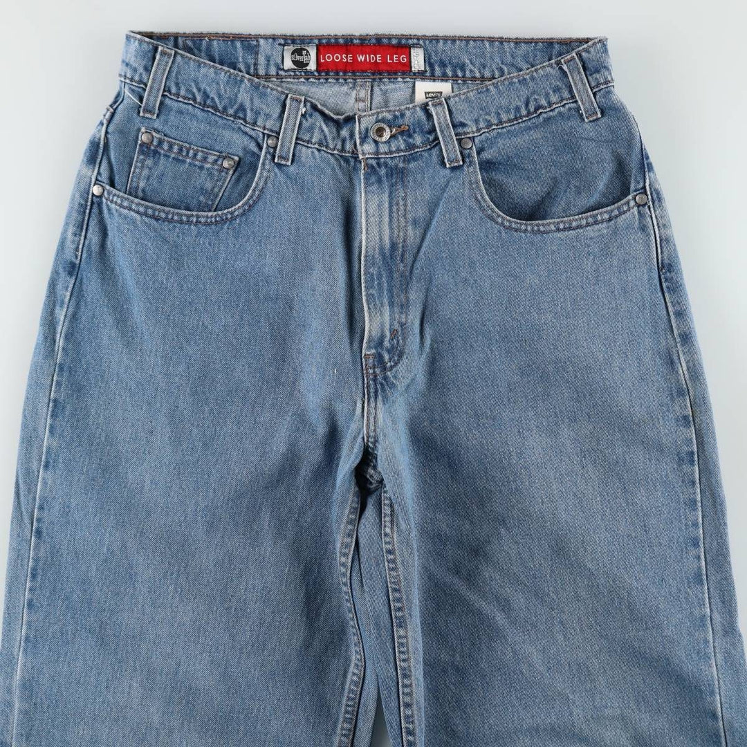1990'S Levi's Silver Tab Loose Wide Leg Tapered Denim Pants, Men's Size W34 (approx.), Vintage cotton blue type Vintage Second Hand