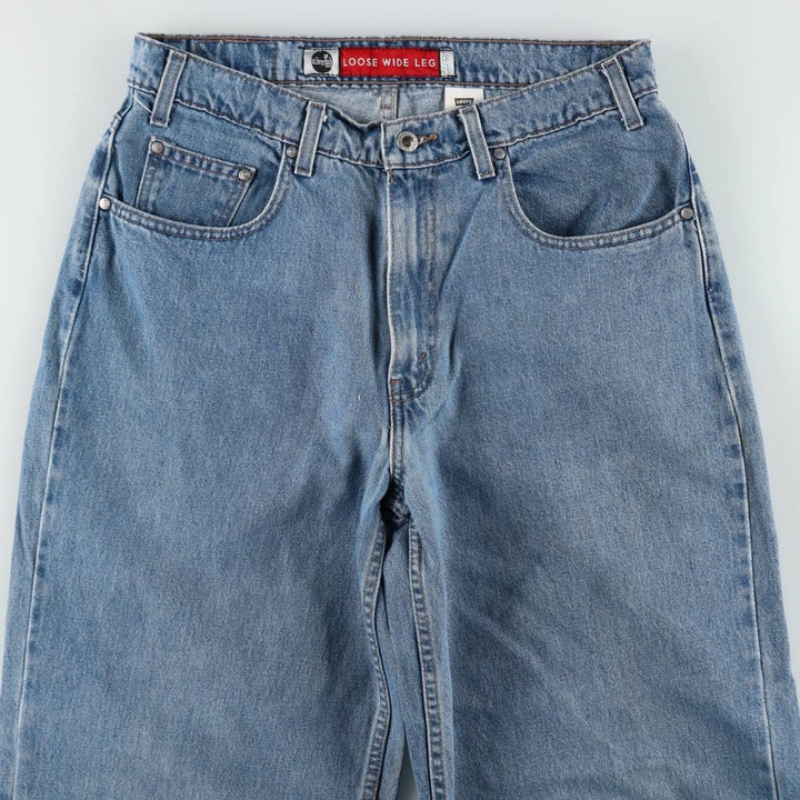 1990'S Levi's Silver Tab Loose Wide Leg Tapered Denim Pants, Men's Size W34 (approx.), Vintage cotton blue type Vintage Second Hand